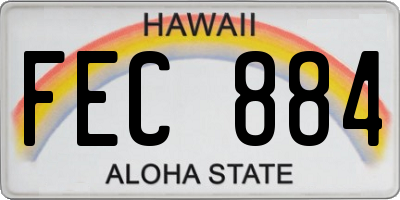 HI license plate FEC884