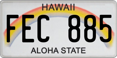 HI license plate FEC885