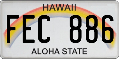 HI license plate FEC886