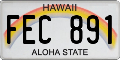 HI license plate FEC891