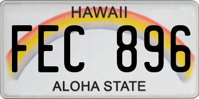 HI license plate FEC896