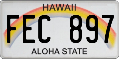HI license plate FEC897