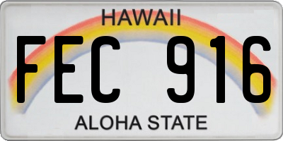HI license plate FEC916