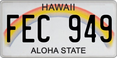 HI license plate FEC949