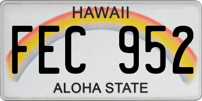HI license plate FEC952