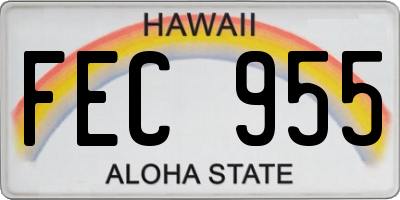 HI license plate FEC955