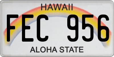 HI license plate FEC956