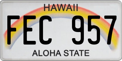 HI license plate FEC957