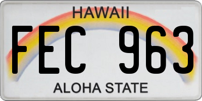 HI license plate FEC963