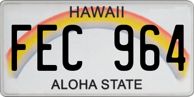 HI license plate FEC964