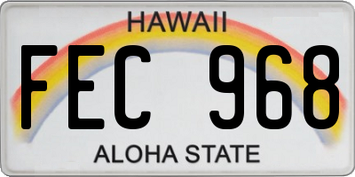 HI license plate FEC968