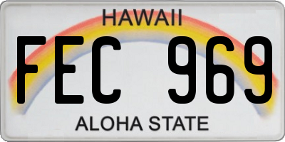 HI license plate FEC969