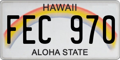 HI license plate FEC970