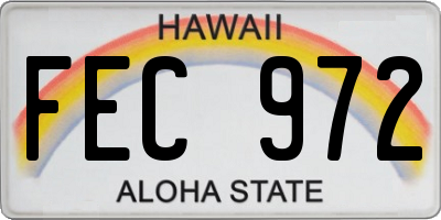 HI license plate FEC972