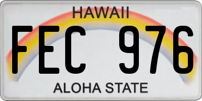 HI license plate FEC976