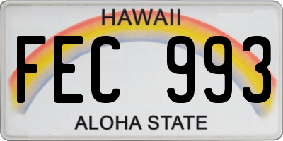 HI license plate FEC993