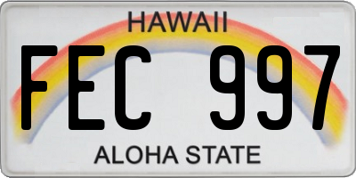 HI license plate FEC997