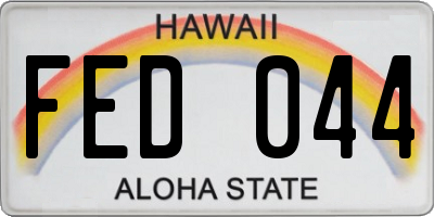 HI license plate FED044