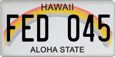 HI license plate FED045