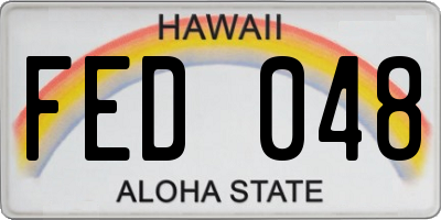 HI license plate FED048