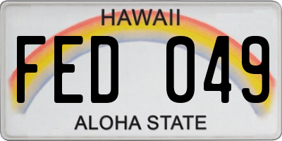 HI license plate FED049