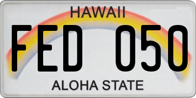 HI license plate FED050