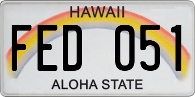 HI license plate FED051