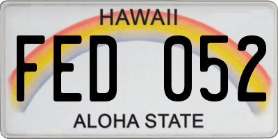 HI license plate FED052