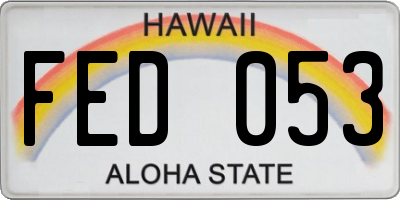 HI license plate FED053