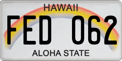 HI license plate FED062