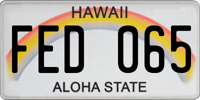 HI license plate FED065