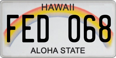 HI license plate FED068