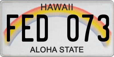 HI license plate FED073