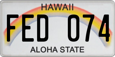HI license plate FED074