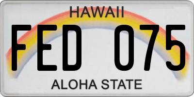 HI license plate FED075