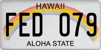 HI license plate FED079
