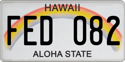 HI license plate FED082