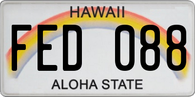 HI license plate FED088