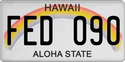 HI license plate FED090