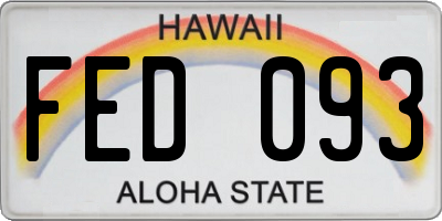HI license plate FED093