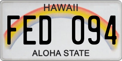 HI license plate FED094