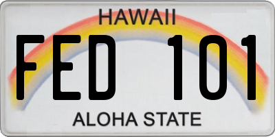 HI license plate FED101