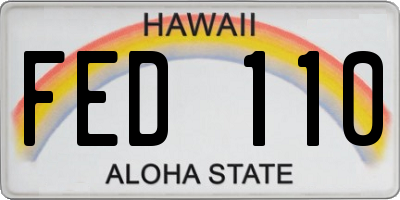 HI license plate FED110