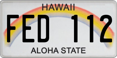 HI license plate FED112