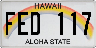 HI license plate FED117