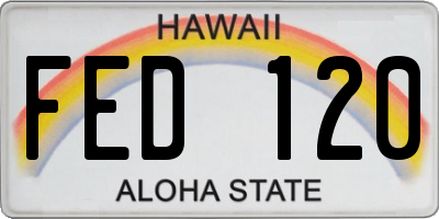HI license plate FED120