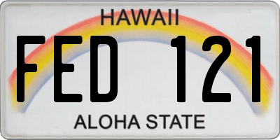 HI license plate FED121