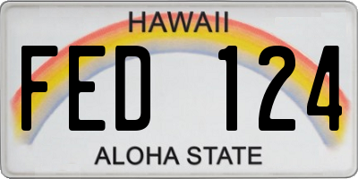 HI license plate FED124