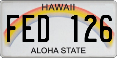 HI license plate FED126