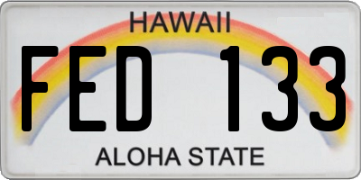 HI license plate FED133